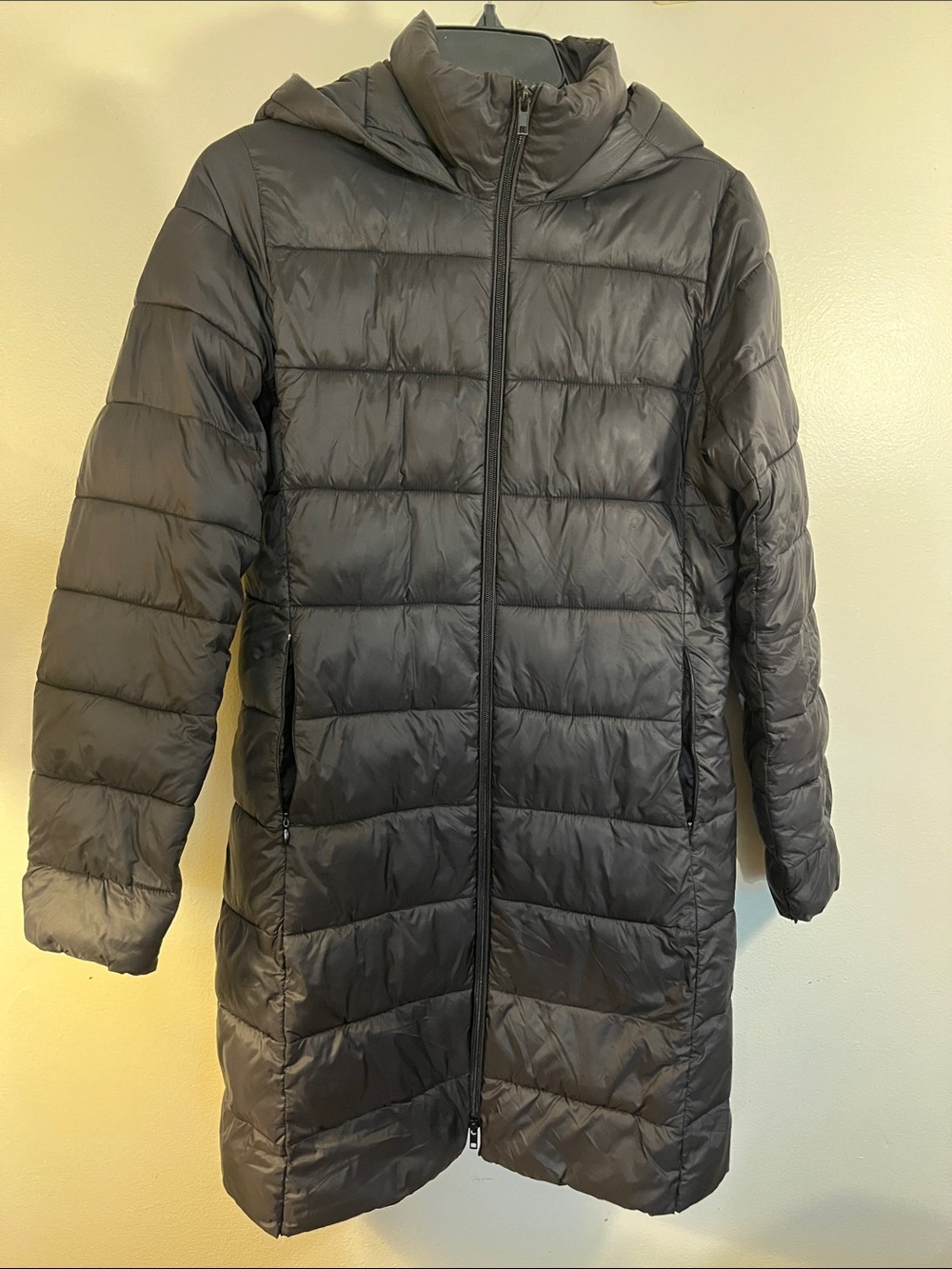 Forever 21 Women's Long Hooded Puffer Jacket - Black